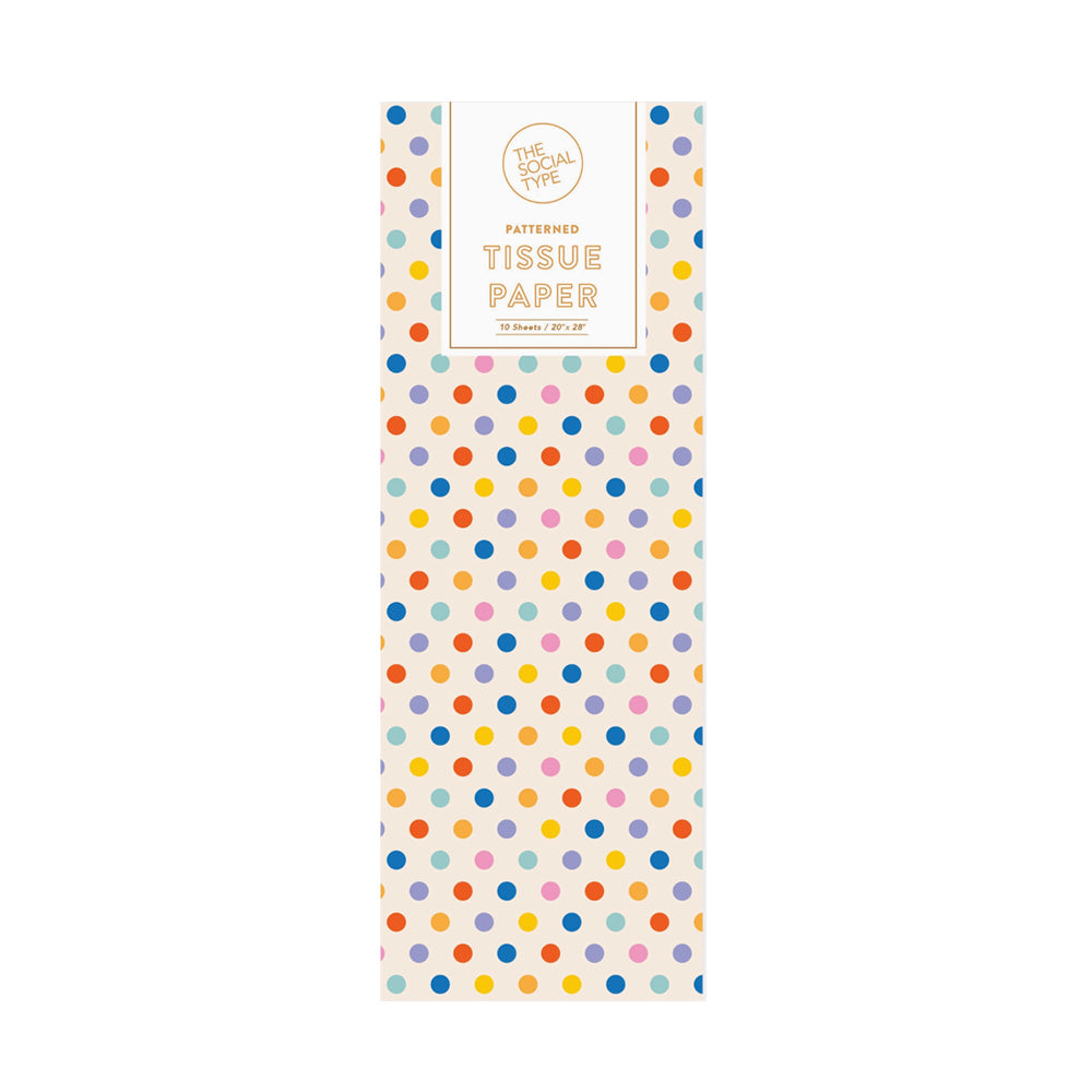 Rainbow Confetti Dot Tissue Paper