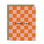 Thank You Retro Checkerboard Card