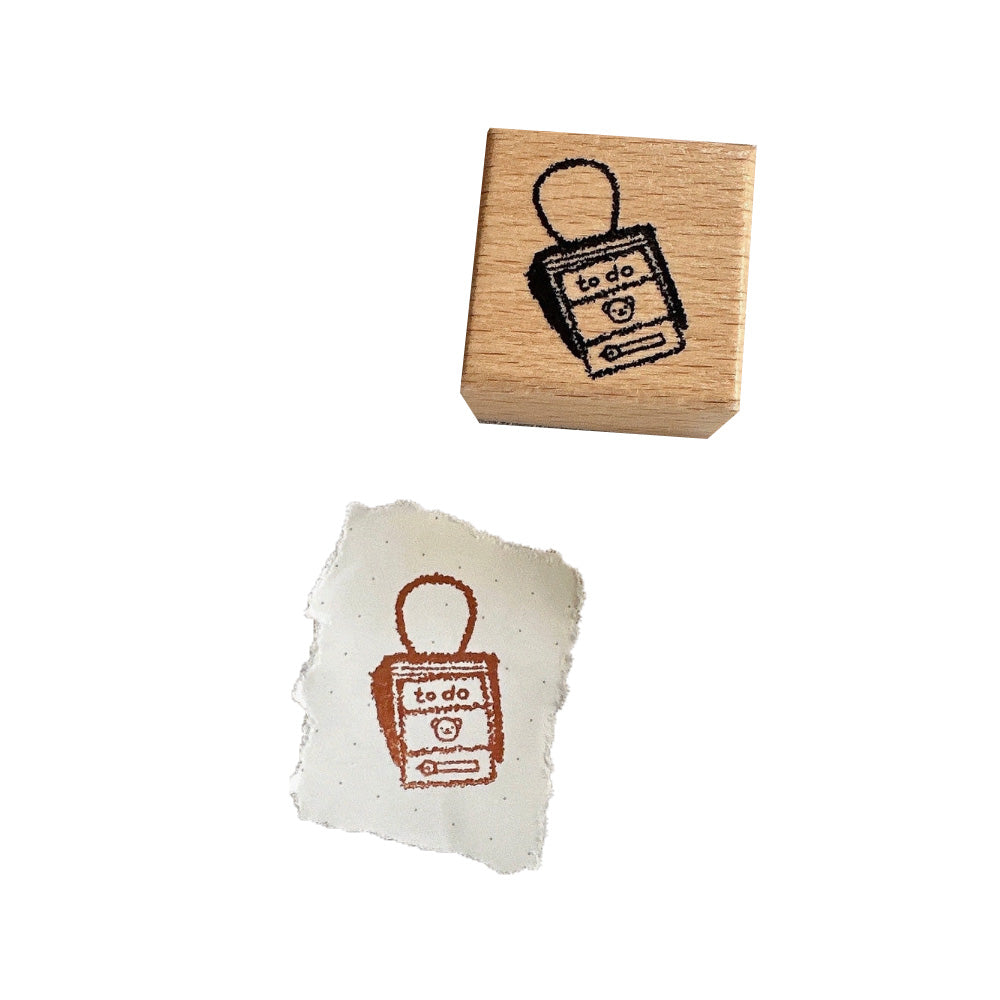 Bear Log Wooden Stamp