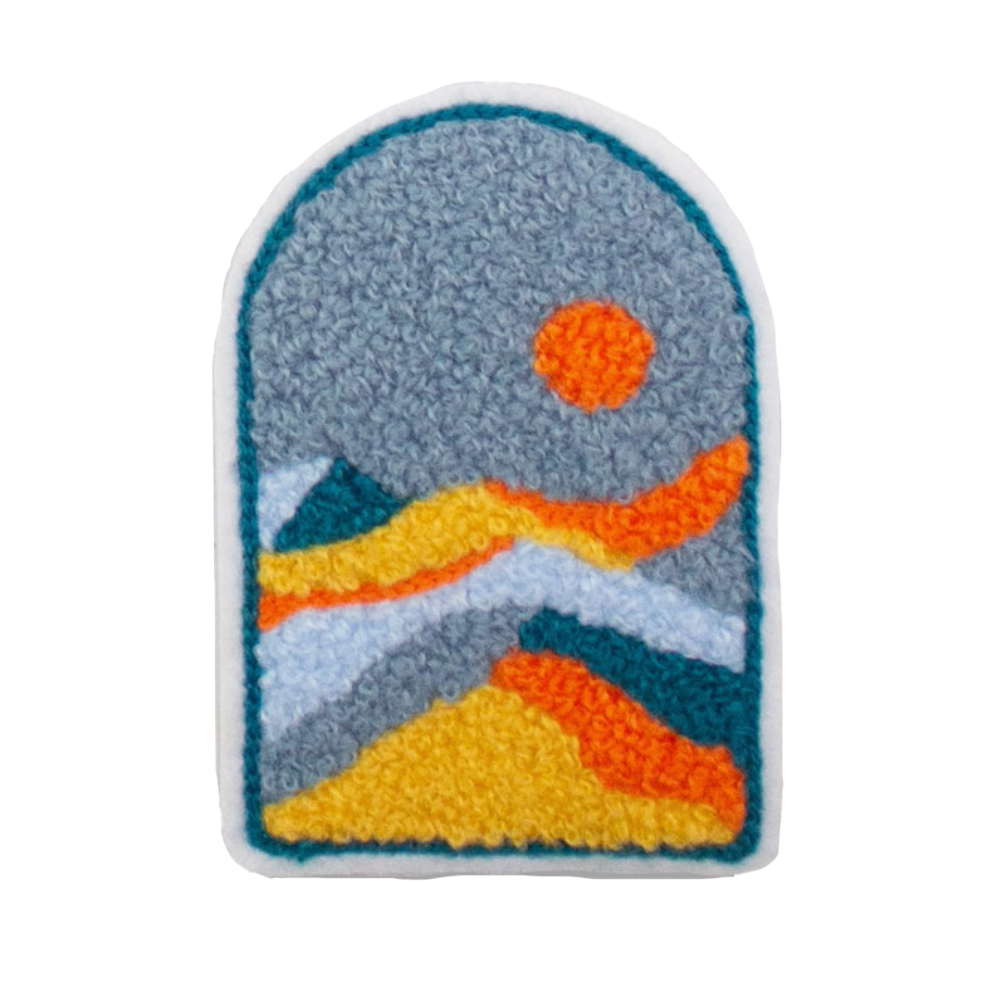 Painted Mountains Chenille Woven Sticker Patch