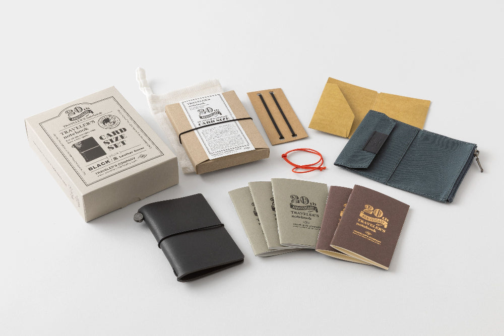 TRAVELER'S Notebook — Card Size 20th Anniversary - Black Set – M