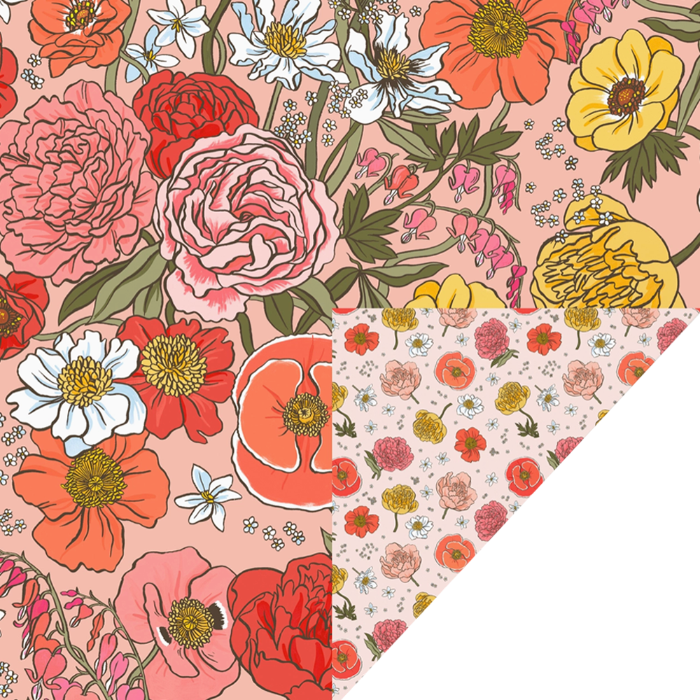 Garden Flora Double Sided Gift Wrap Sheet