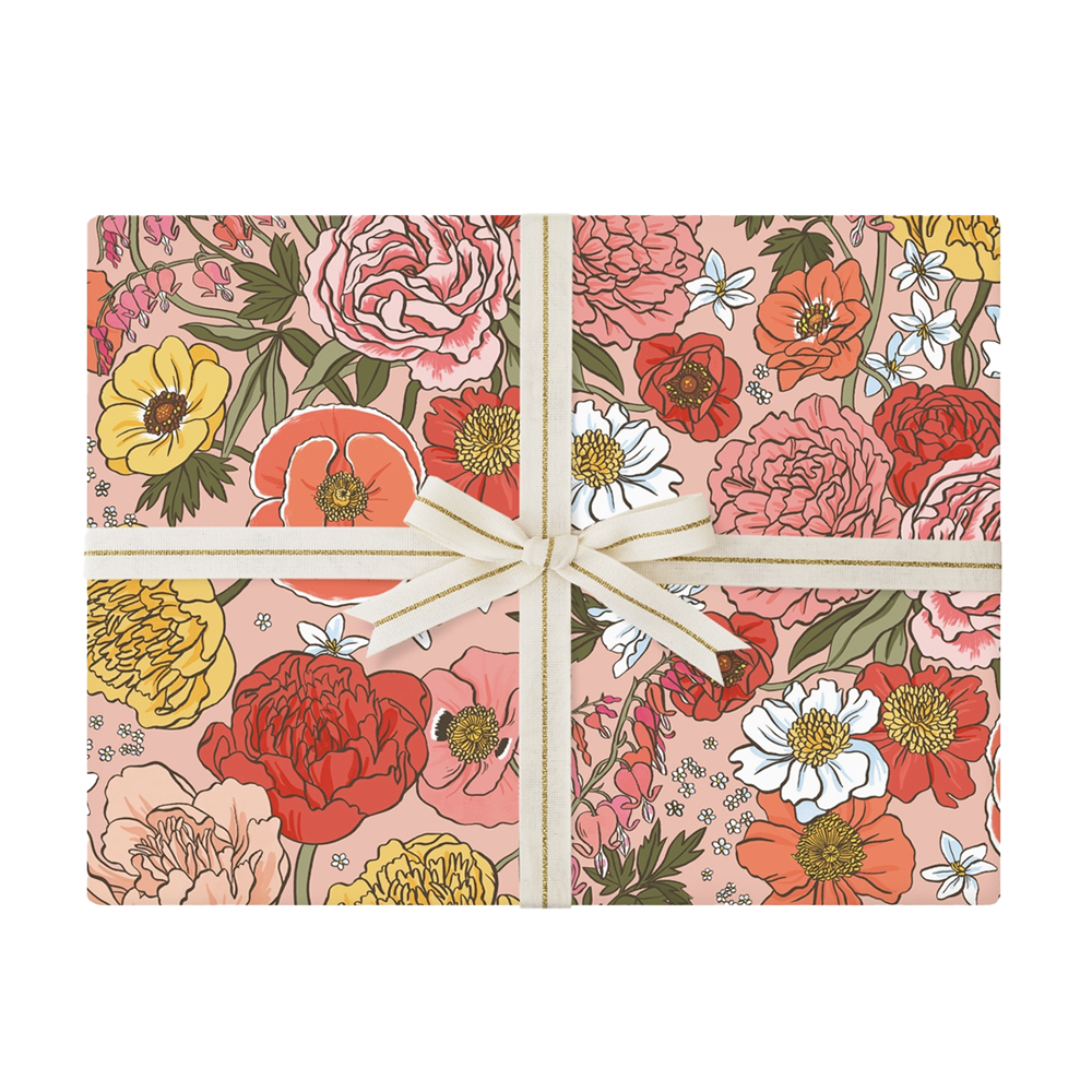 Garden Flora Double Sided Gift Wrap Sheet