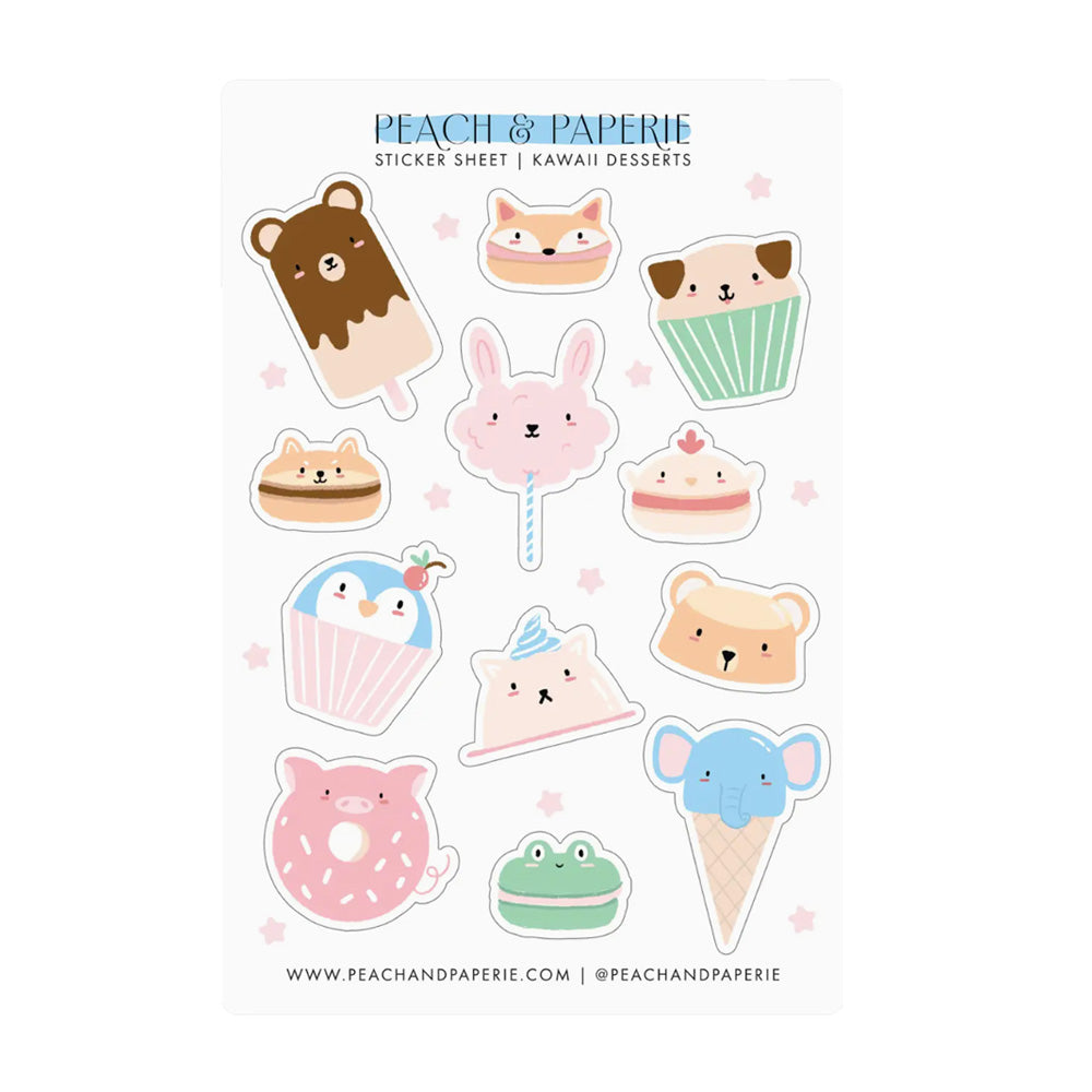Kawaii Desserts Sticker Sheet