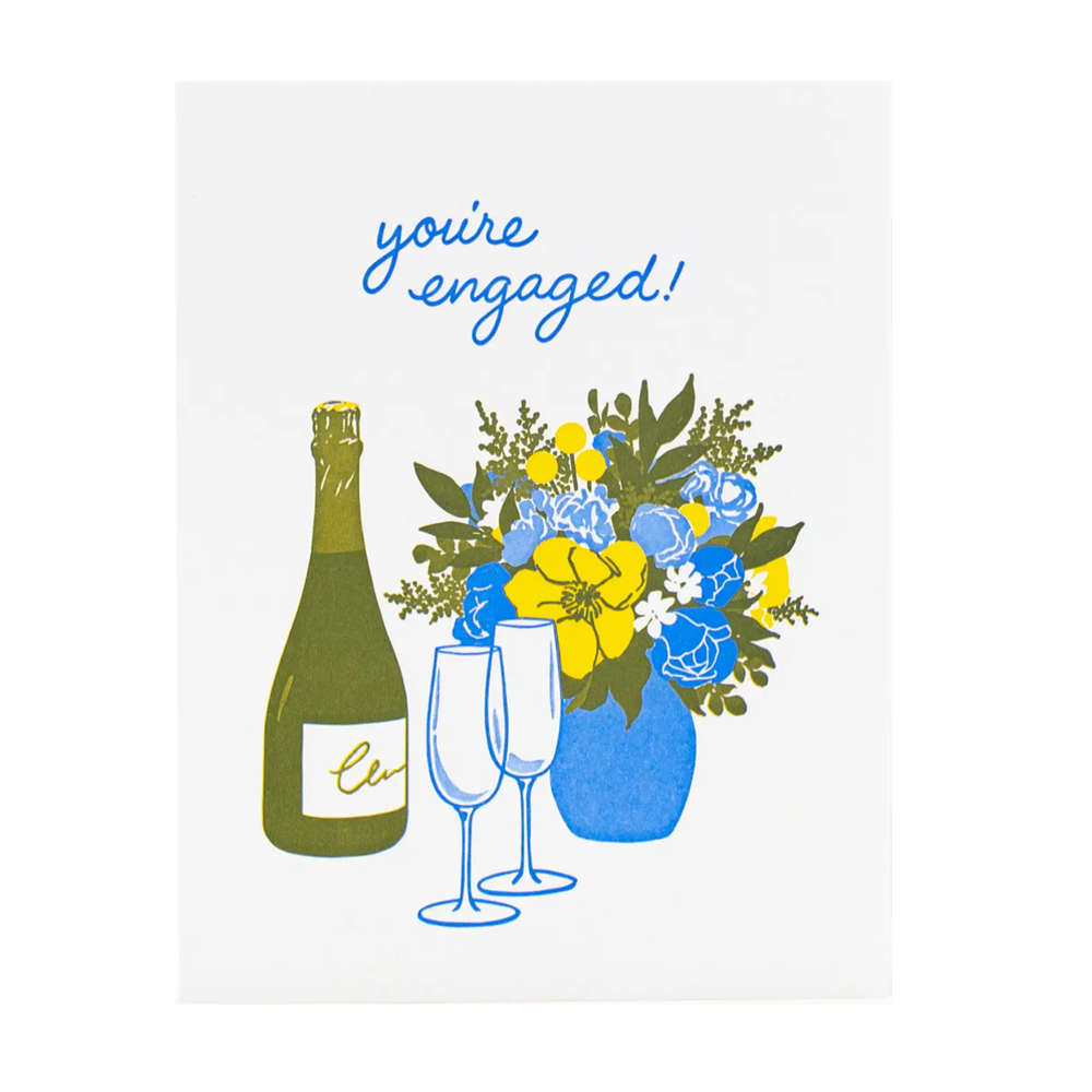 Champagne Toast Engagement Card