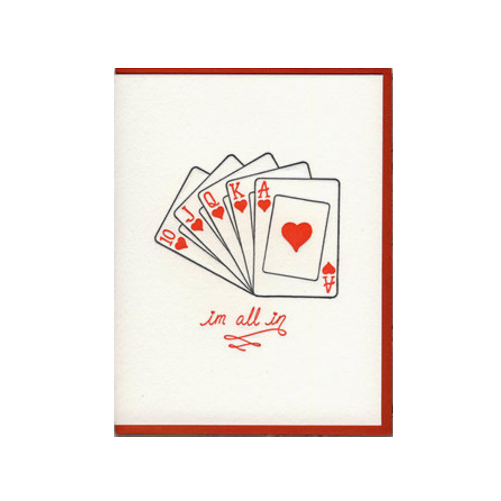 I'm All in Card Hearts Card