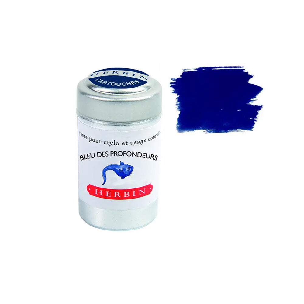 Herbin Fountain Pen Ink Cartridges Bleu des Profondeurs (Deep Sea Blue)