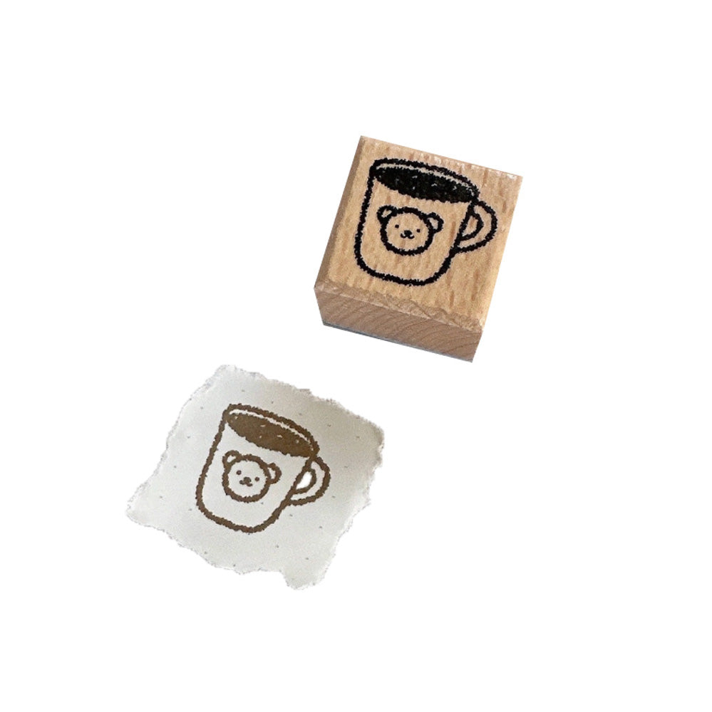 Bear Mug Wooden Stamp