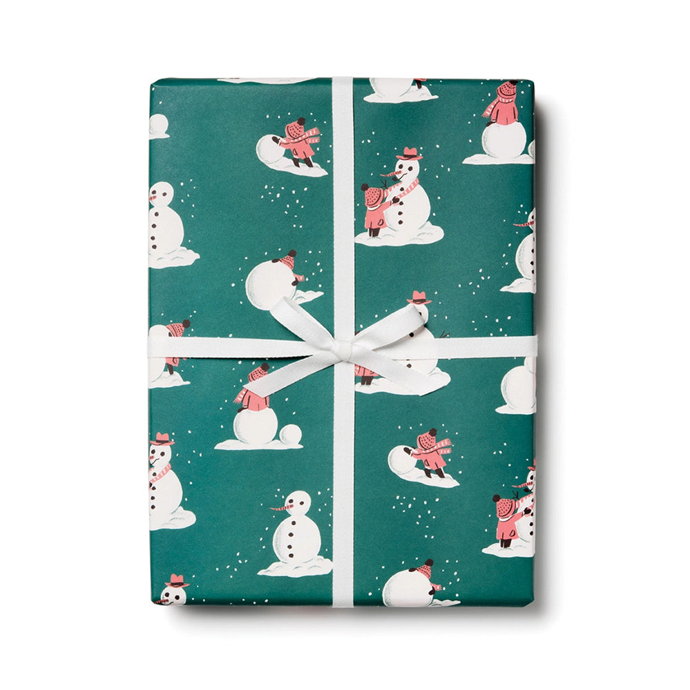 Building Snowman Gift Wrap Roll