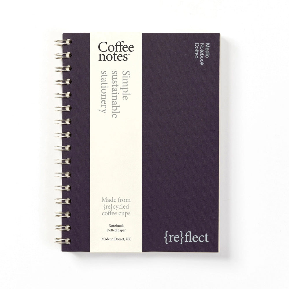 Coffee notes Tailor's Wirebound Dot Grid Notebook - Aubergine Tweed