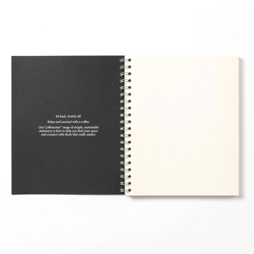 Coffee notes Wirebound Plain Notebook - Black