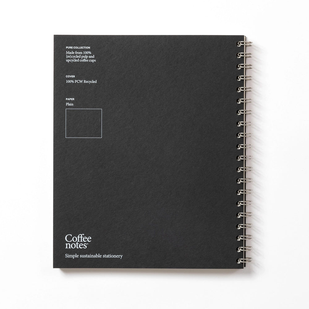 Coffee notes Wirebound Plain Notebook - Black