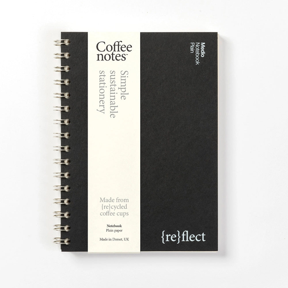 Coffee notes Wirebound Plain Notebook - Black