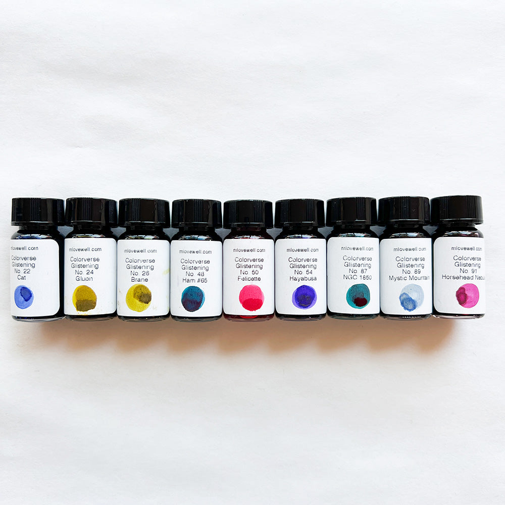 Colorverse Glistening 5ml Fountain Pen Ink Samples - M.Lovewell
