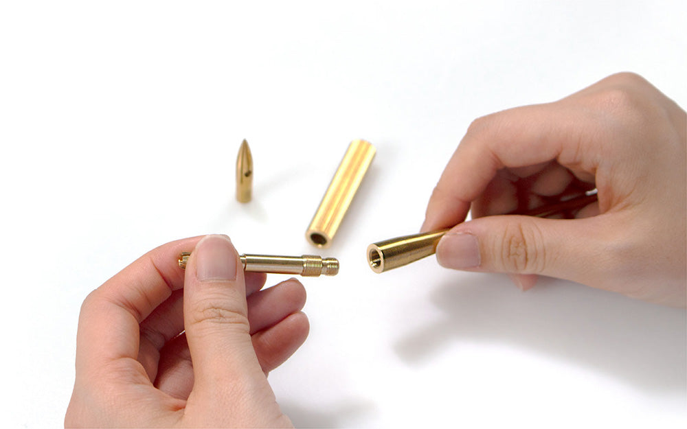 Colorverse Shuttle Small Brass Nib Holder - M.Lovewell