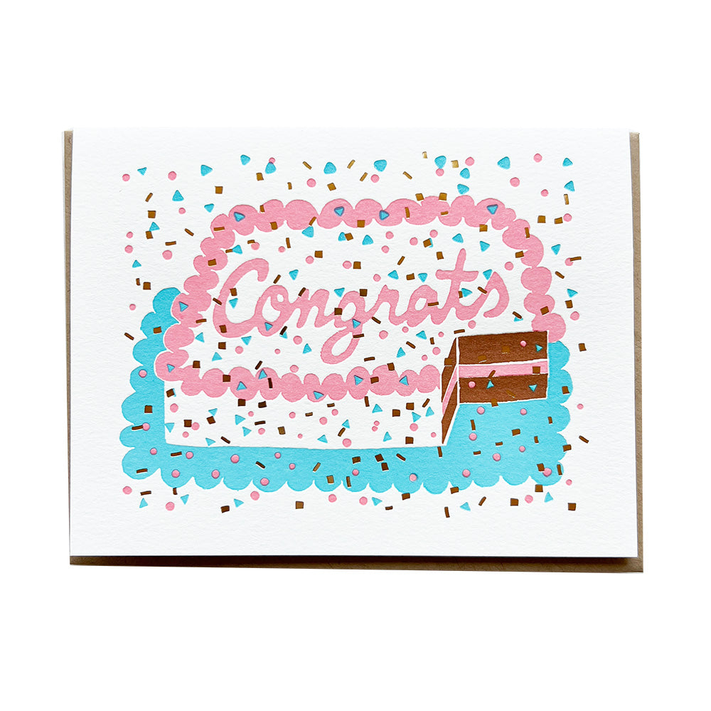 Congrats Sheet Cake Card