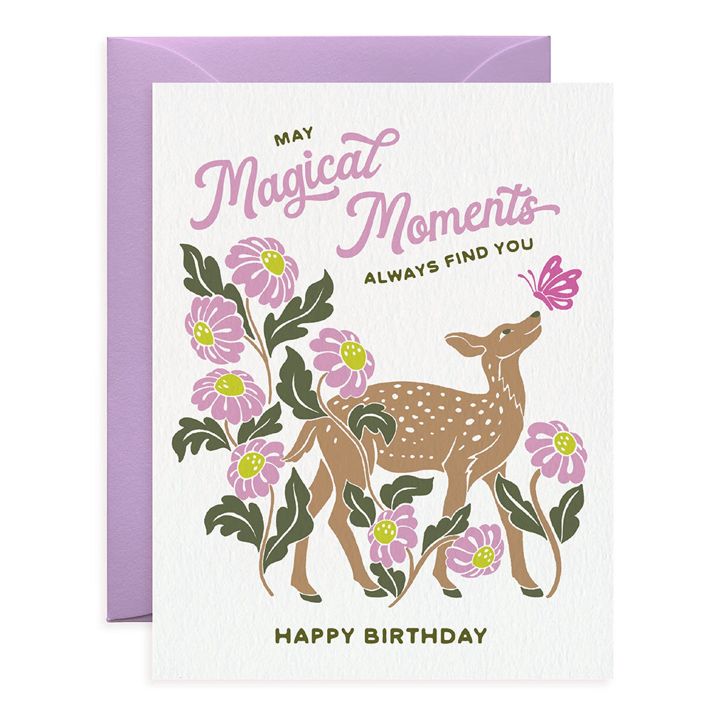 Deer and Butterfly Birthday Card