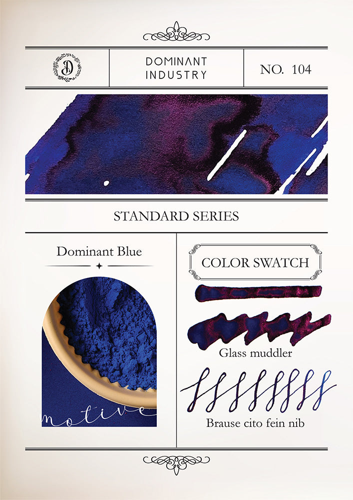 Dominant Industry Fountain Pen Ink - No. 104 Dominant Blue