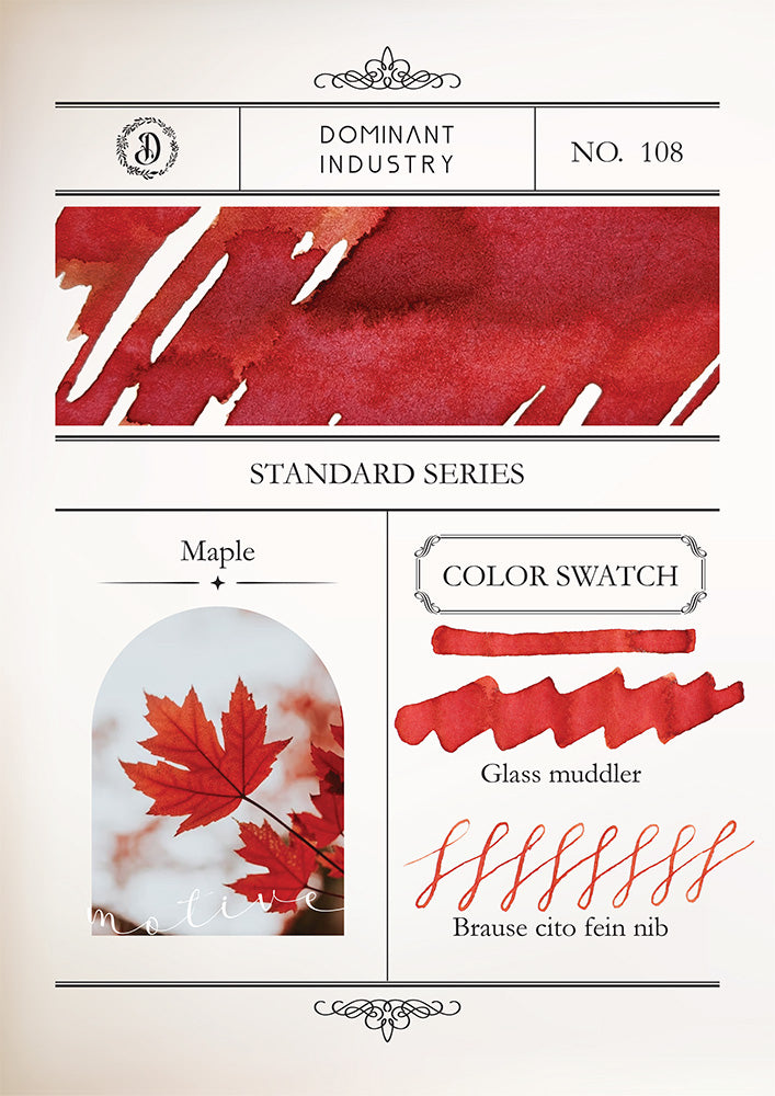 Dominant Industry Fountain Pen Ink - No. 108 Maple - M.Lovewell