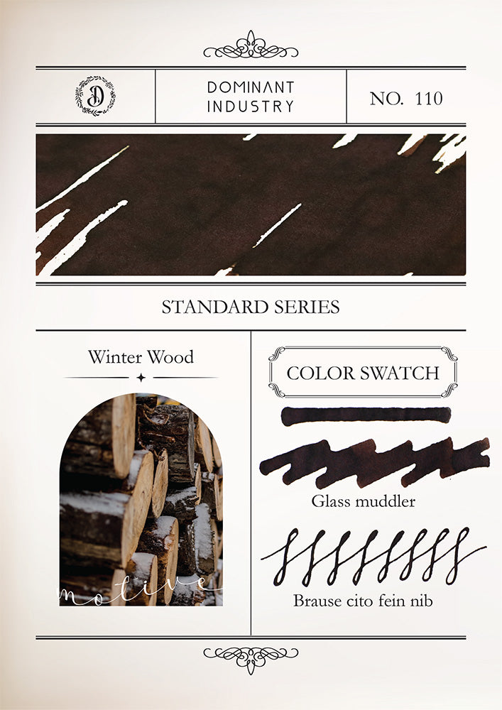 Dominant Industry Fountain Pen Ink - No. 110 Winter Wood - M.Lovewell