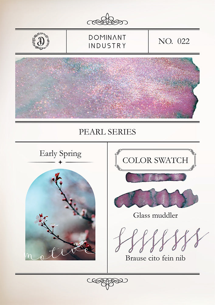 Dominant Industry Fountain Pen Ink - Pearl Series - No. 22 Early Spring - M.Lovewell