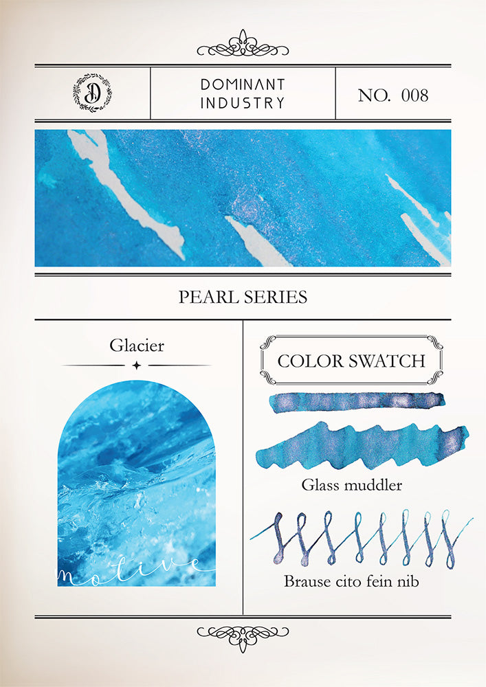 Dominant Industry Fountain Pen Ink - Pearl Series - No. 8 Glacier