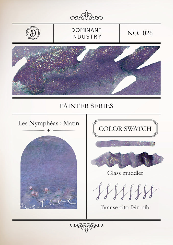 Dominant Industry Fountain Pen Ink - Painter Series - No. 26 Les Nymphéas : Matin