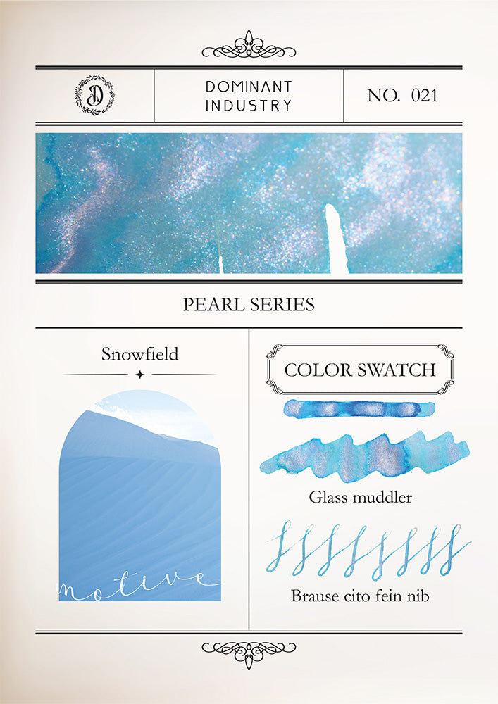 Dominant Industry Fountain Pen Ink - Pearl Series - No. 21 Snowfield - M.Lovewell