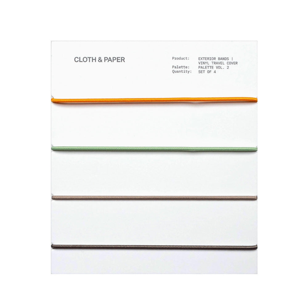 Set of exterior band samples with different colors on a white background