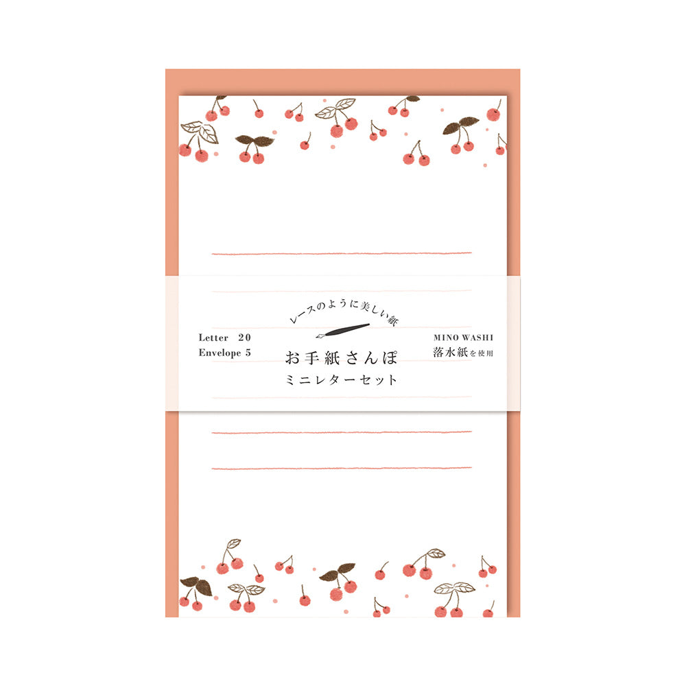 Furukawa Shiko Mino Washi Letter Set - Cherries