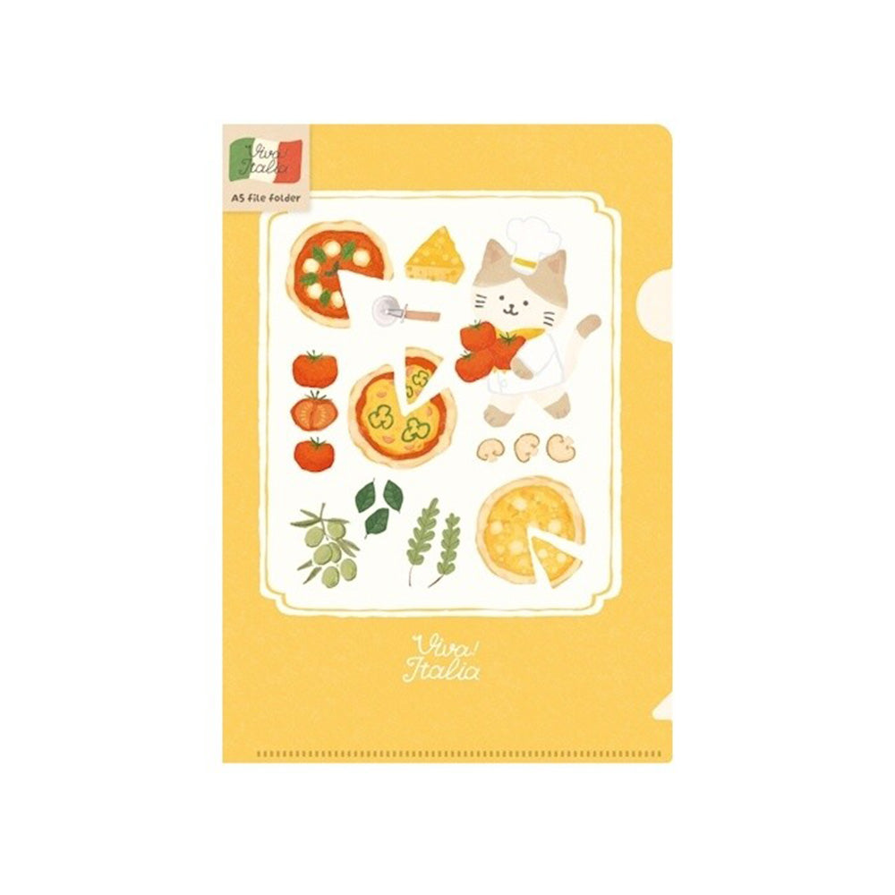 Furukawashiko Clear Folder A5 - Pizza Kitten