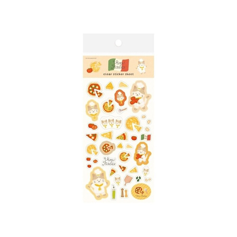 Furukawashiko Clear Sticker Sheet - Pizza Kitten