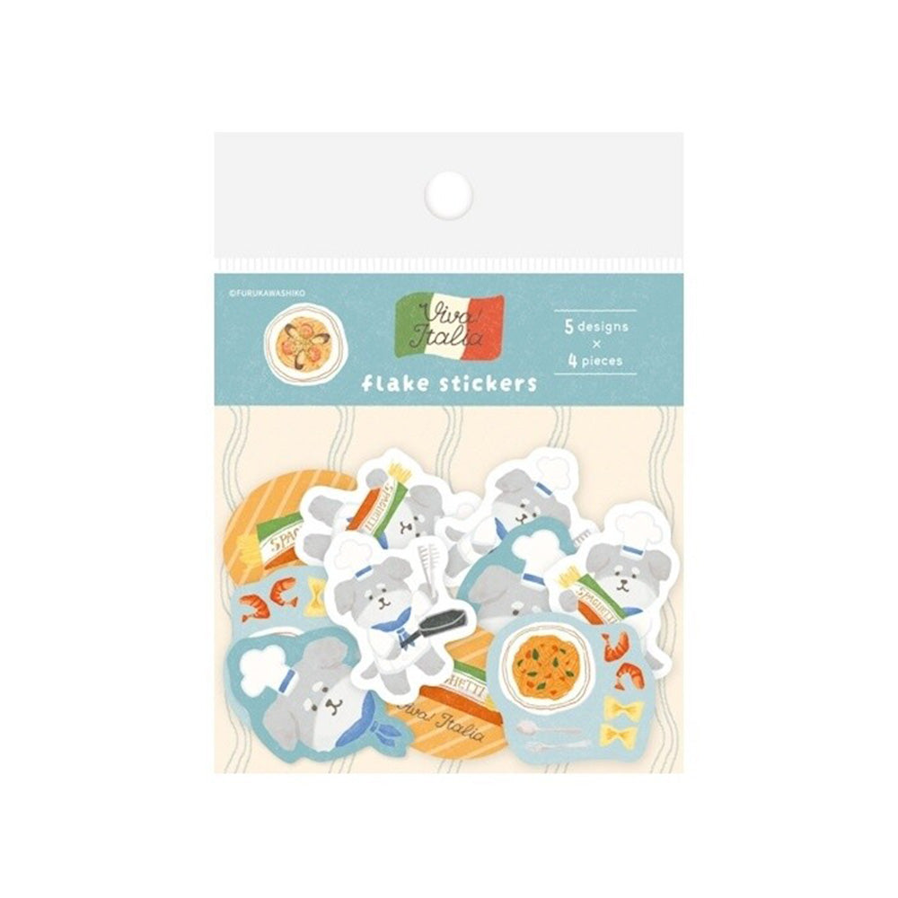 Furukawashiko Washi Flake Stickers - Pasta Doggie