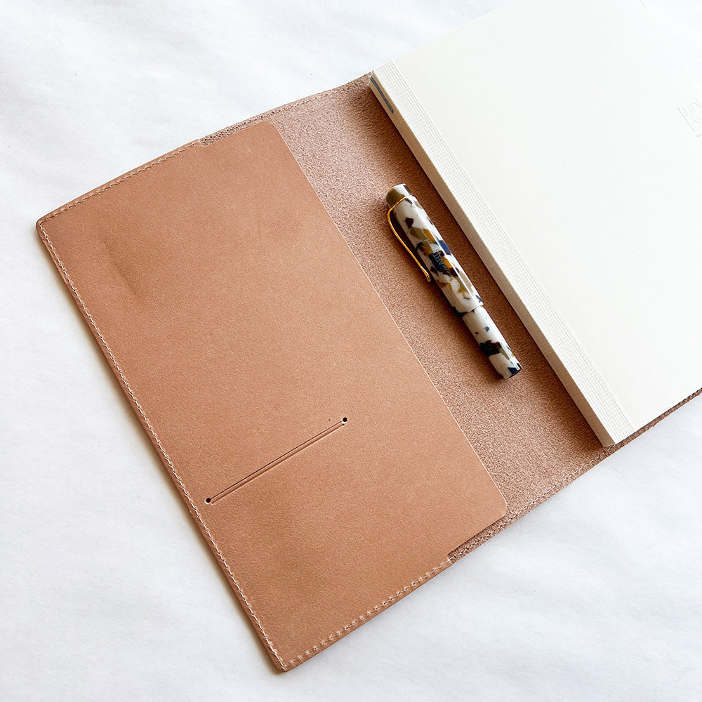 Galen Leather A5 Notebook Cover - Undyed