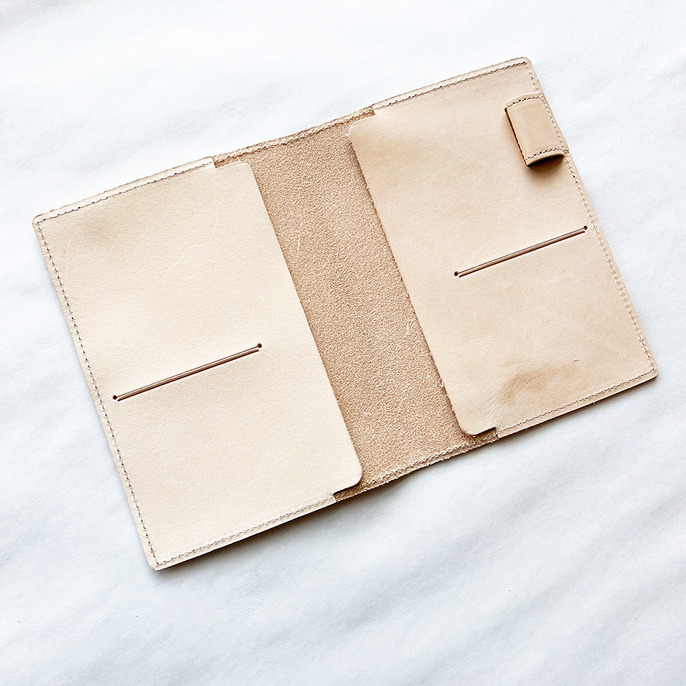 Galen Leather A6 Notebook Cover - Undyed