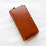 Galen Leather Zippered 3 Pen Case - Brown