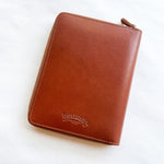Galen Leather Zippered 5 Pen and A6 Notebook Case - Brown