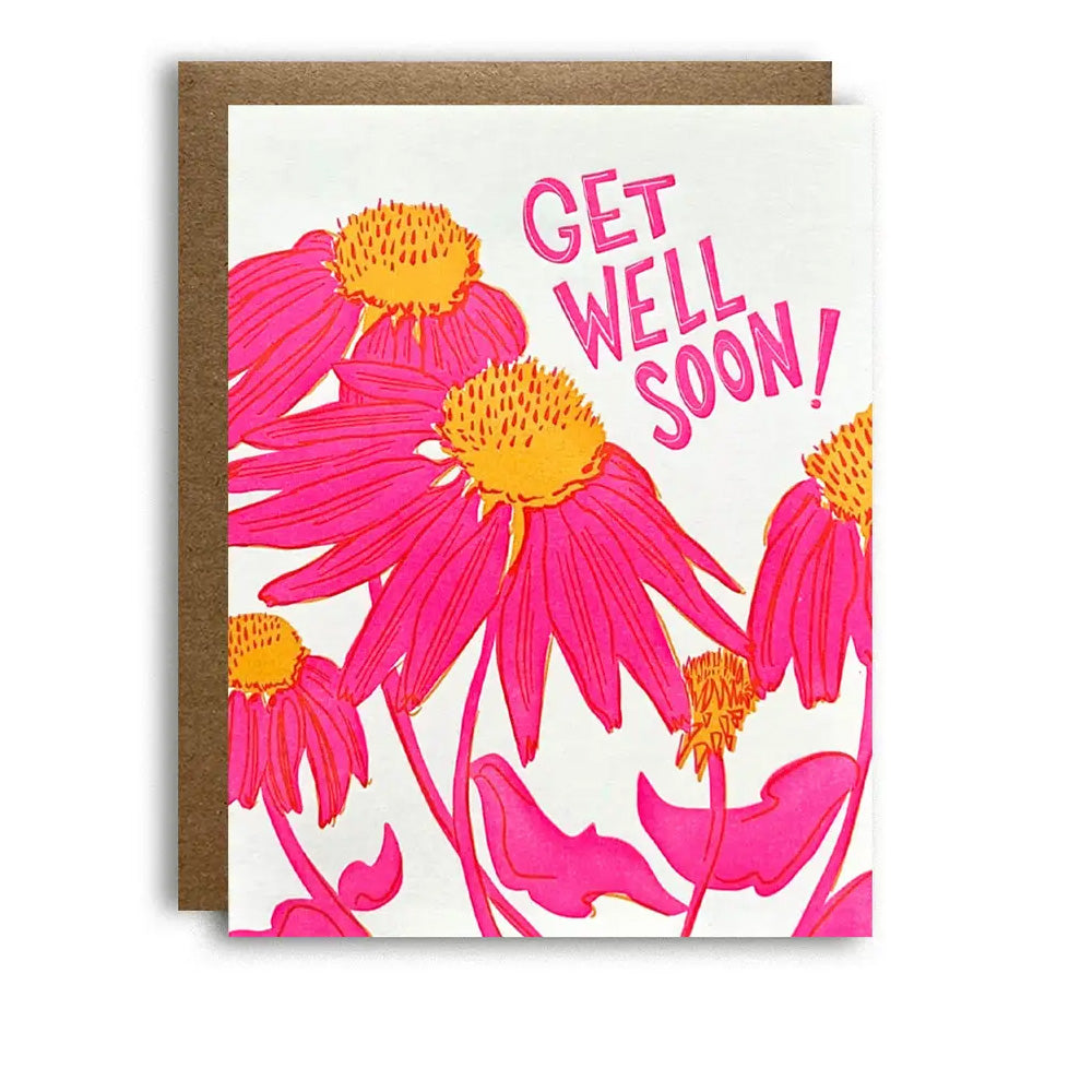 Get Well Soon Echinacea Card