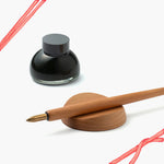 Kakimori Brass Nib + Sakura Wood Pen Holder & Rest Gift Set