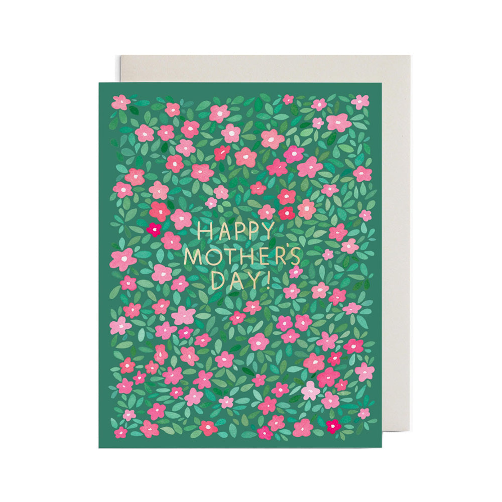 Greeting card with floral design and 'Happy Mother's Day!' text on a white background