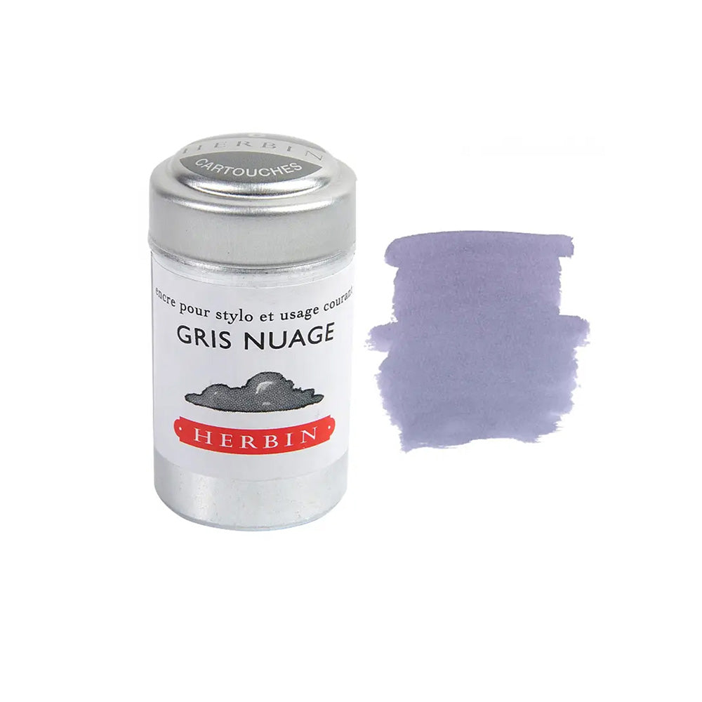 J. Herbin Fountain Pen Ink Cartridges - Gris Nuage (Gray Cloud) - M.Lovewell