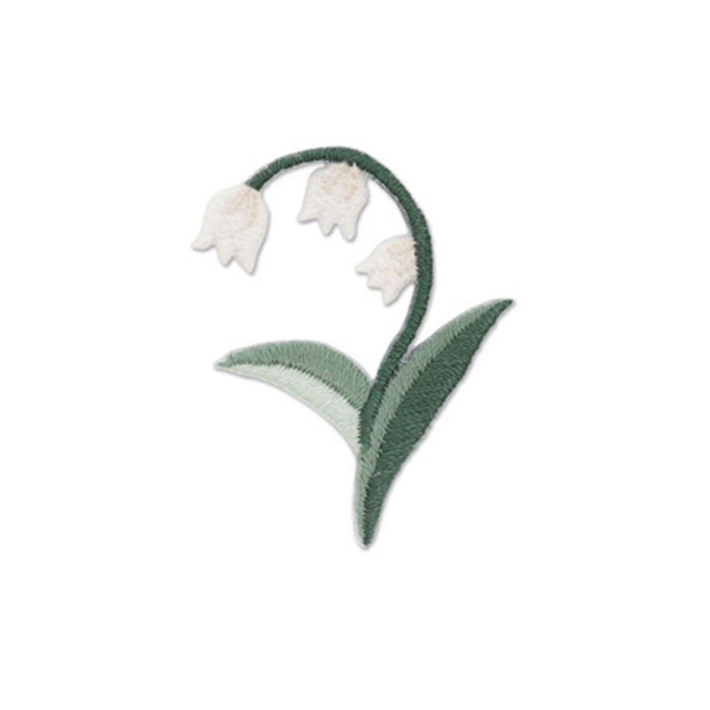 Harawool Embroidered Iron-On Sticker Patch - Lily of the Valley