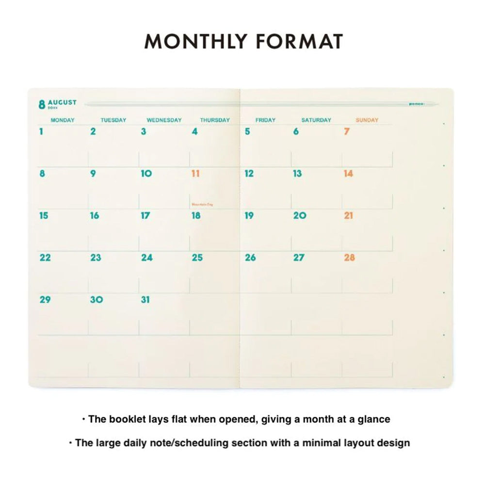 Hightide Penco Monthly Planner B5 2024 - Mint | M.Lovewell hightide-penco-monthly-planner-b5-2024-mint-m-lovewell