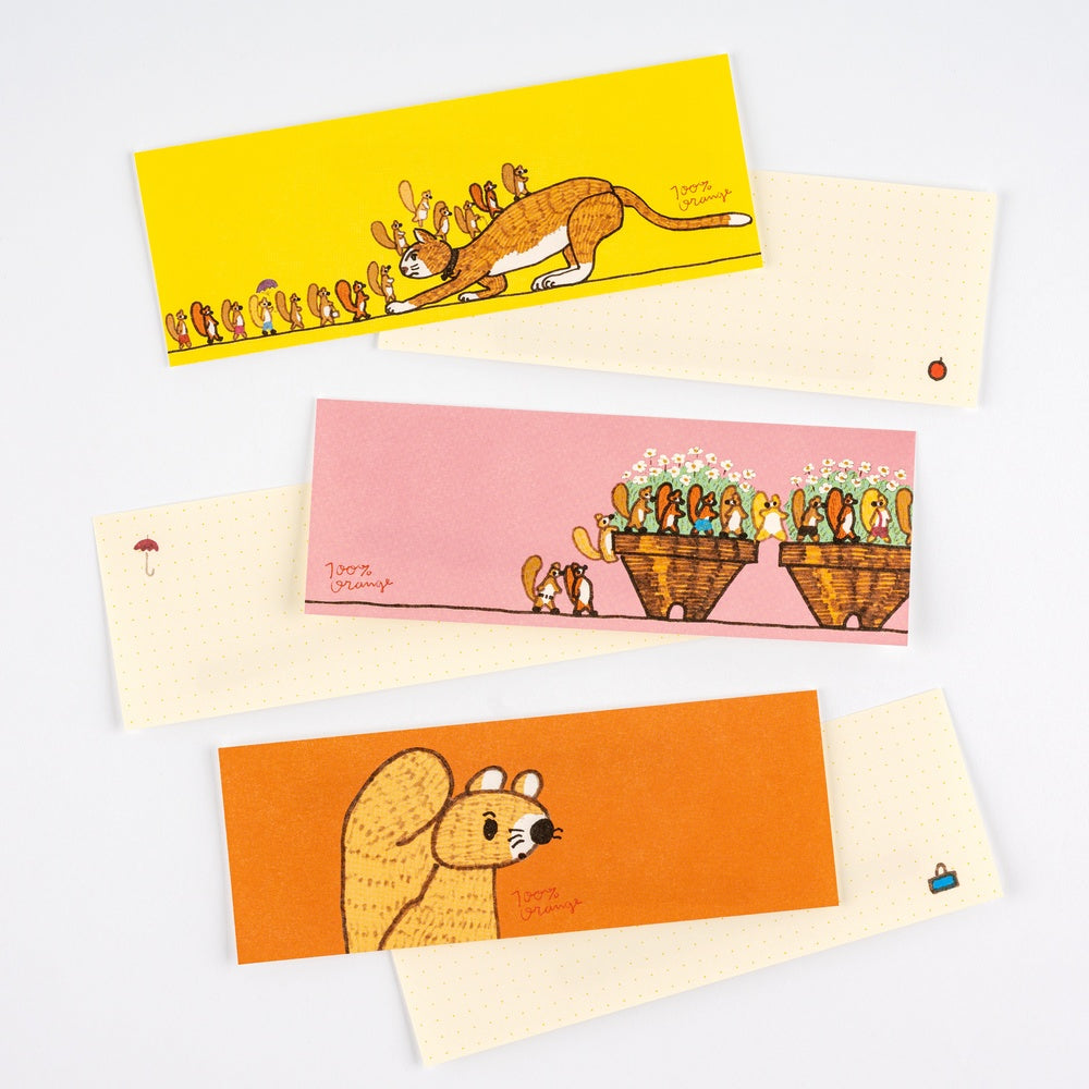 Hobonichi Techo - 100%ORANGE Letter Paper: Squirrel's Moving Day