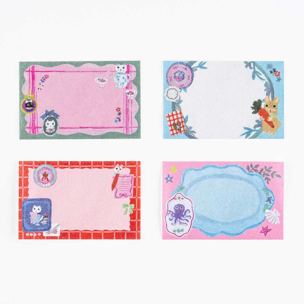 Hobonichi Techo - Yumi Kitagishi: Stickers - Sticky Note Roll - White Cat's Table Decorations