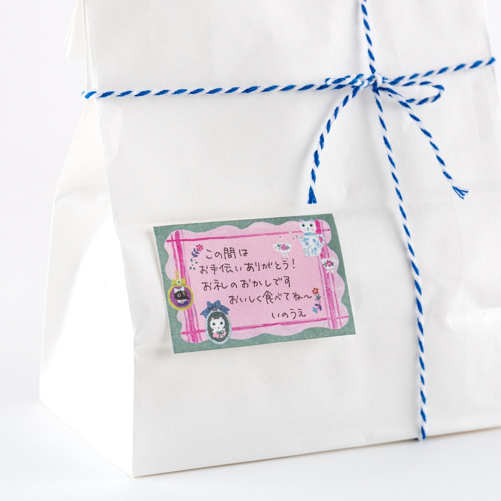 Hobonichi Techo - Yumi Kitagishi: Stickers - Sticky Note Roll - White Cat's Table Decorations