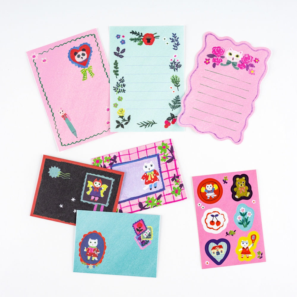 Hobonichi Techo - Yumi Kitagishi: White Cat's Mini Letter Set