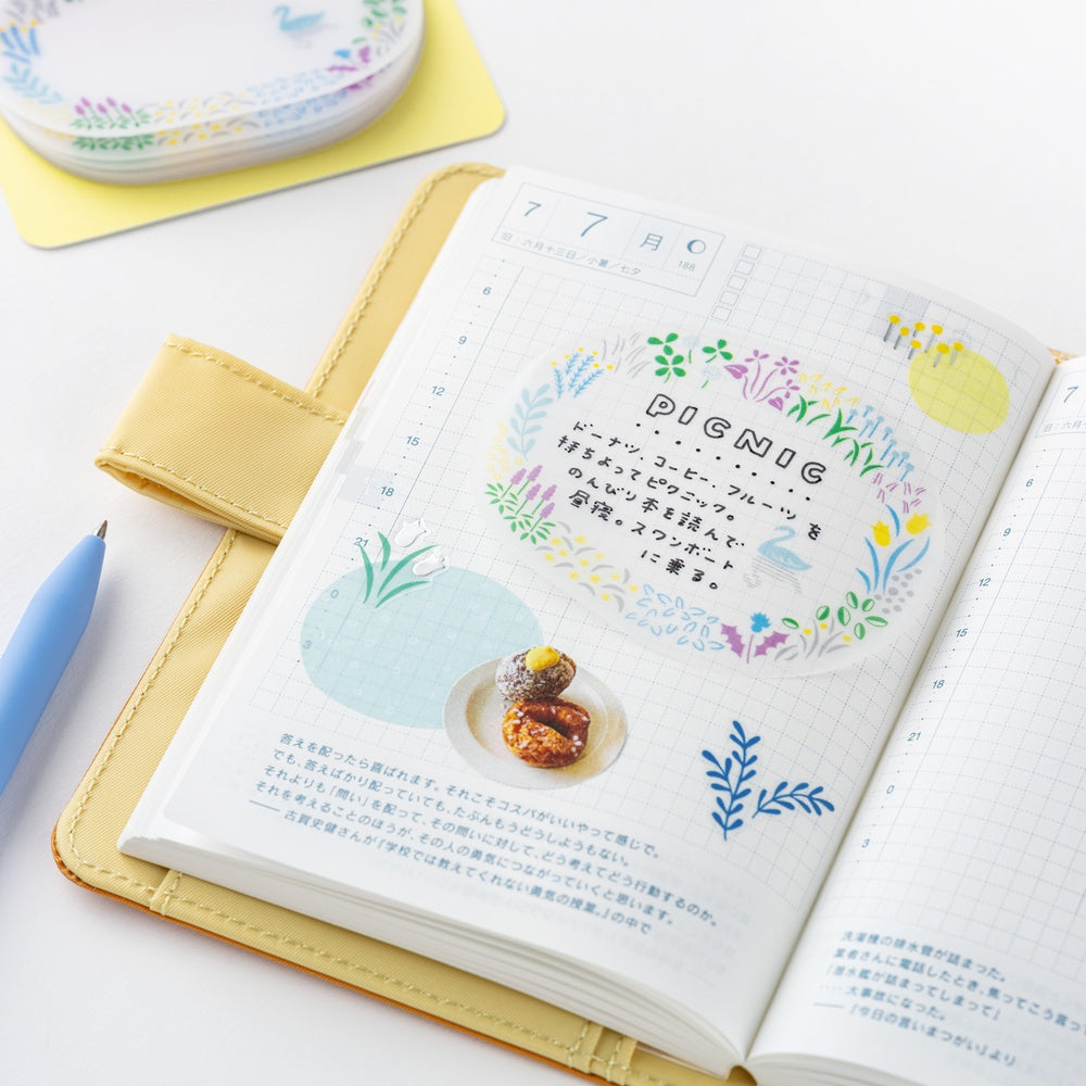 Hobonichi Techo - Yuri Sanae: See-Through Sticky Notes - Forest Lake