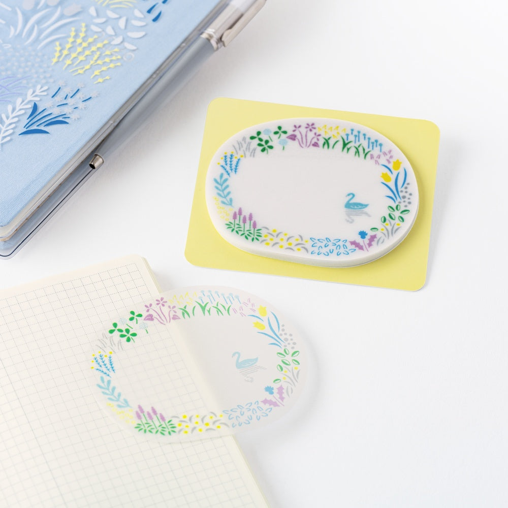Hobonichi Techo - Yuri Sanae: See-Through Sticky Notes - Forest Lake