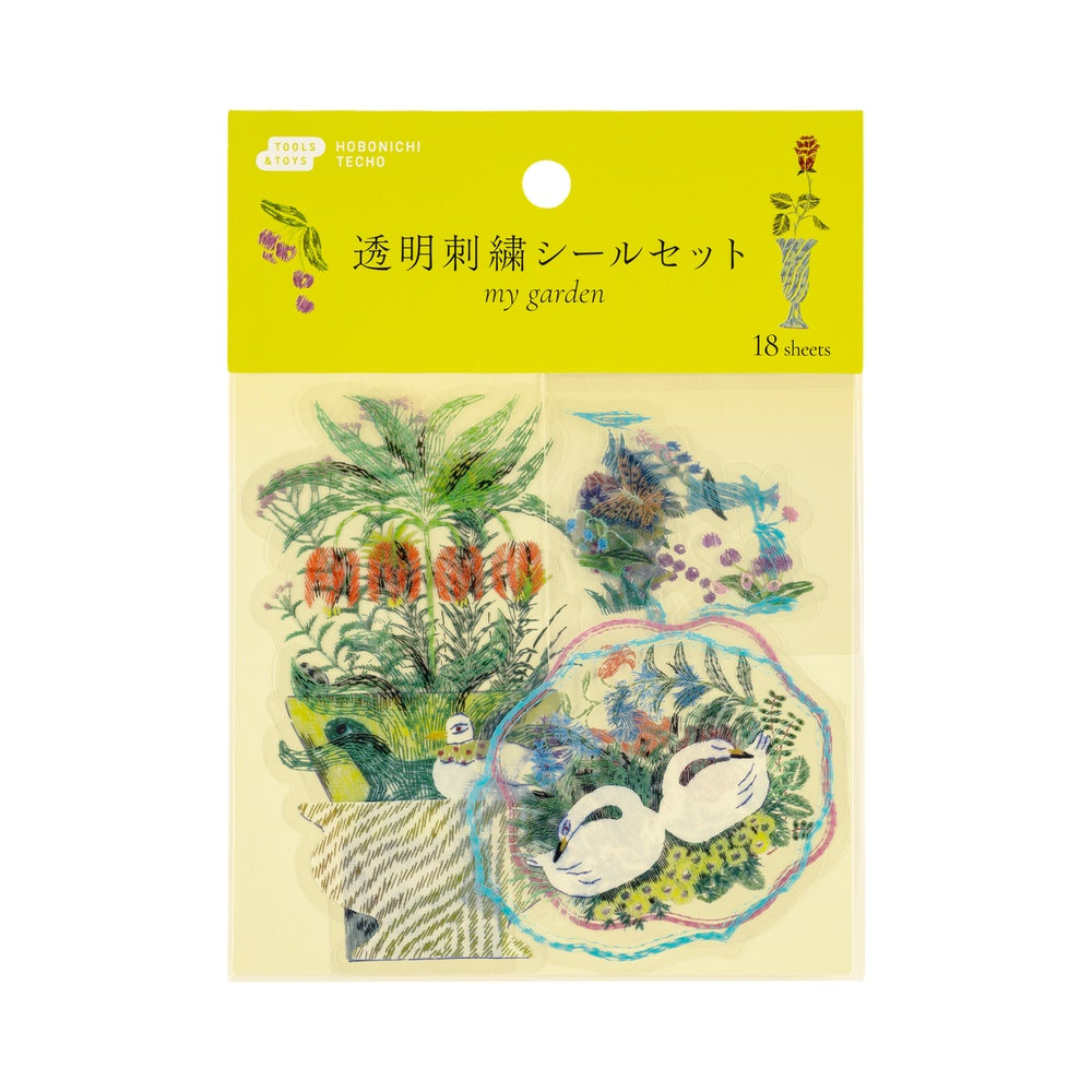 Hobonichi Techo - iyo okumi: Transparent Embroidery Sticker Set - My Garden